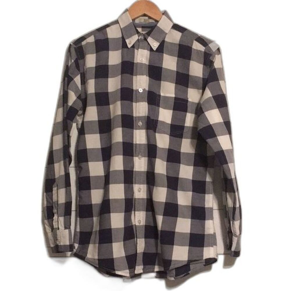 Haggar Clothing Blue‎ Plaid Dress Shirt Size Small